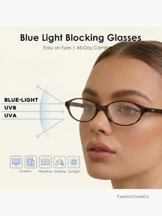 Blue Light Blocking Oval Glasses for Women Trendy Retro